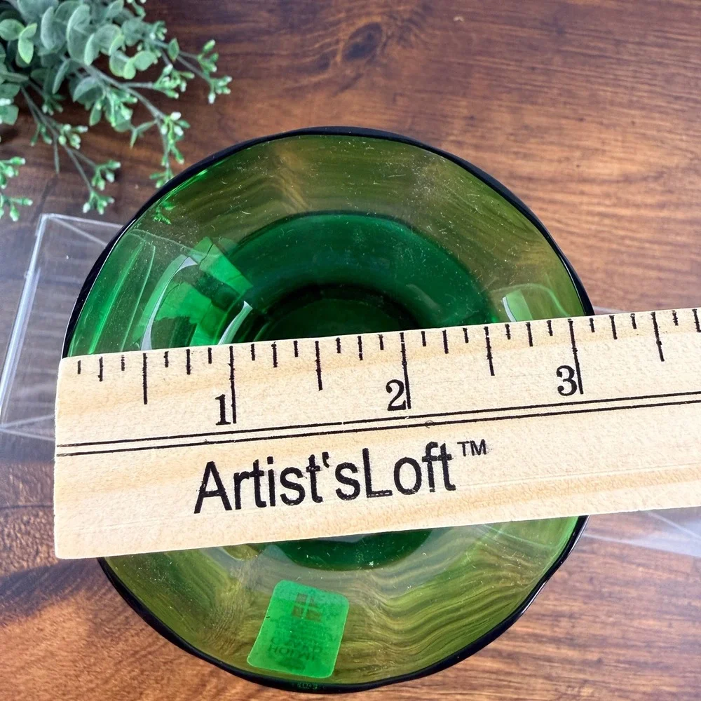 Holmegaard Denmark Emerald Green Art Glass Vase w/ Original Label Vintage